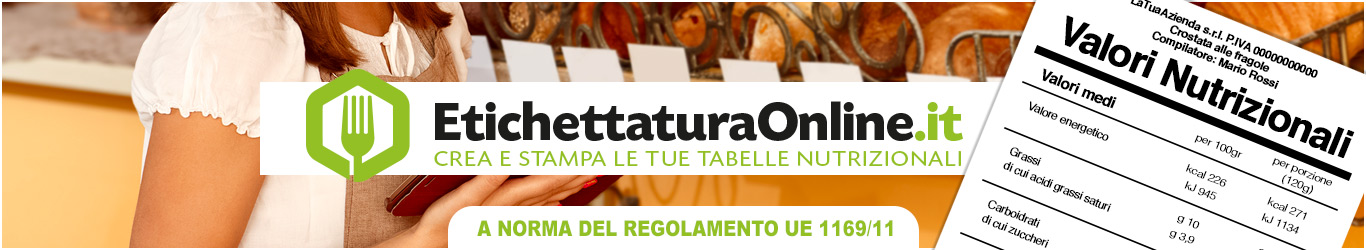 Etichette Alimentari Reg Ue 1169 11 Software Valori Nutrizionali